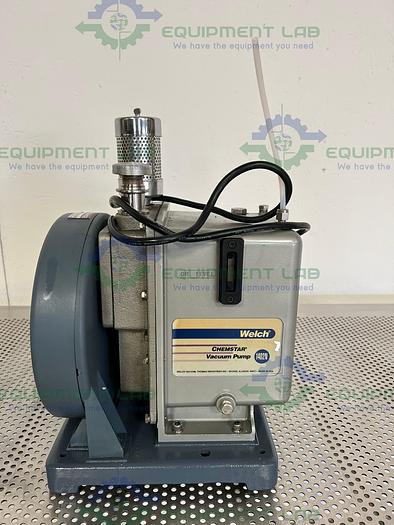 Used Welch  1402N Chemstar Rugged Belt  Vacuum Pump w/ Motor Division C63CXGZP Motor