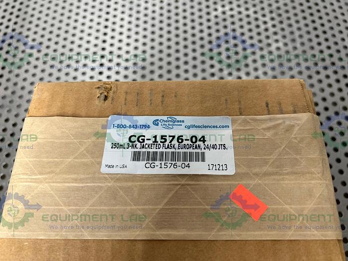 Chemglass  CG-1576-04 250mL 3-Neck Jacketed European Flask 1-CN, 2-SN 24/40 Outer