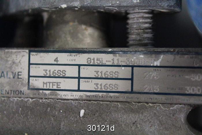 Used Neles Jamesbury 4" Hand Operated Butterfly Valve #30121