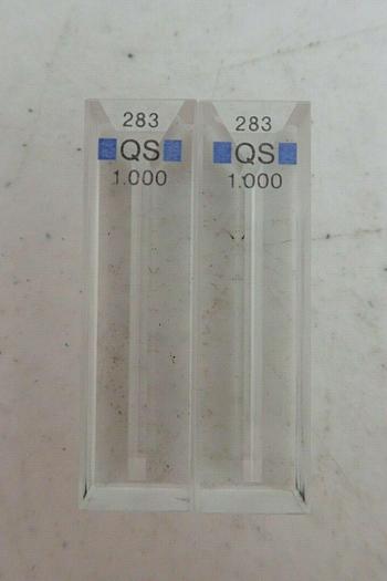 Used Pack of 2 Fisher Scientific 283 QS 1.000 14-385-928A Quartz Micro Cells Cuvettes