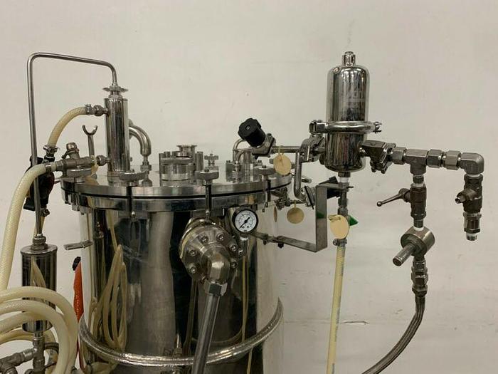 Used Biolafitte 63 Liter Stainless Steel Jacketed Bioreactor Max Work Pressure 2 Bar