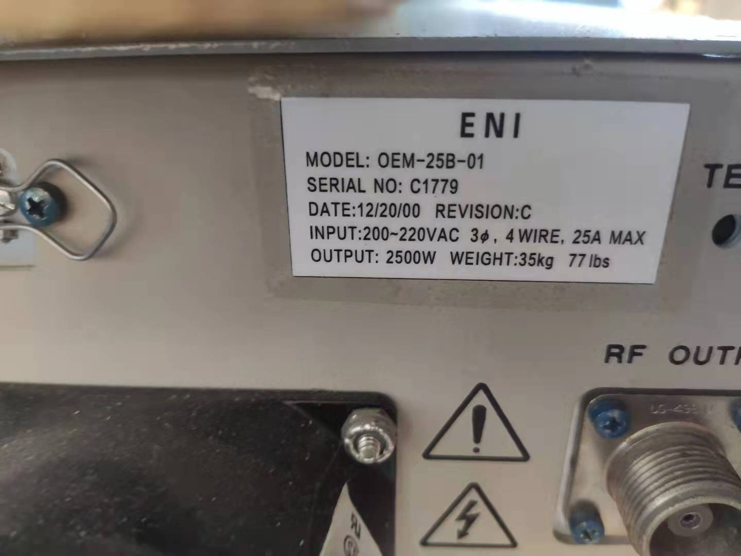 Used ENI OEM-25B-01 RF Generator