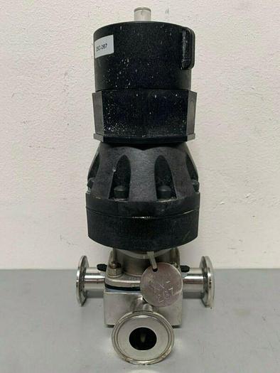 Used ITT Pure-Flo A209 3-way Stainless Steel Diaphragm Valve w/ 2" Sanitary Fittings