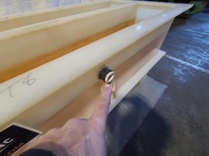Used Polypro Tank Counter Flow Rinse side and bottom support 70" x 28" x 29" Plating