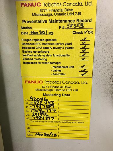 Refurbished PREVIOUSLY REFURBISHED 2003 FANUC R2000iA/125L W/ DEVICENET AND BASEPLATE