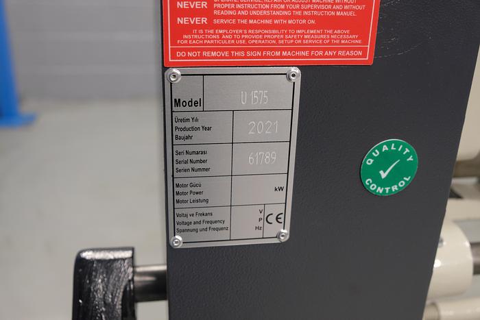 UZMA RS 1550mm x 75mm Manual Initial Pinch rollers