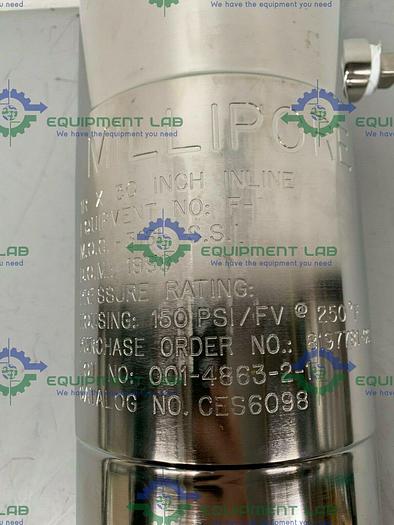 Used Millipore CES6098 30" Inline Stainless Steel Jacketed Filter Housing @ 150 PSI