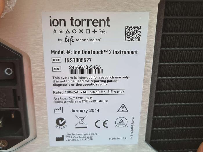 Used Life Technologies Ion Torrent OneTouch 2