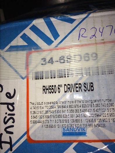 0 Sandvik RH550 DRIVER SUB M60 DTH HAMMER 34-68D69 BIT CHUCK