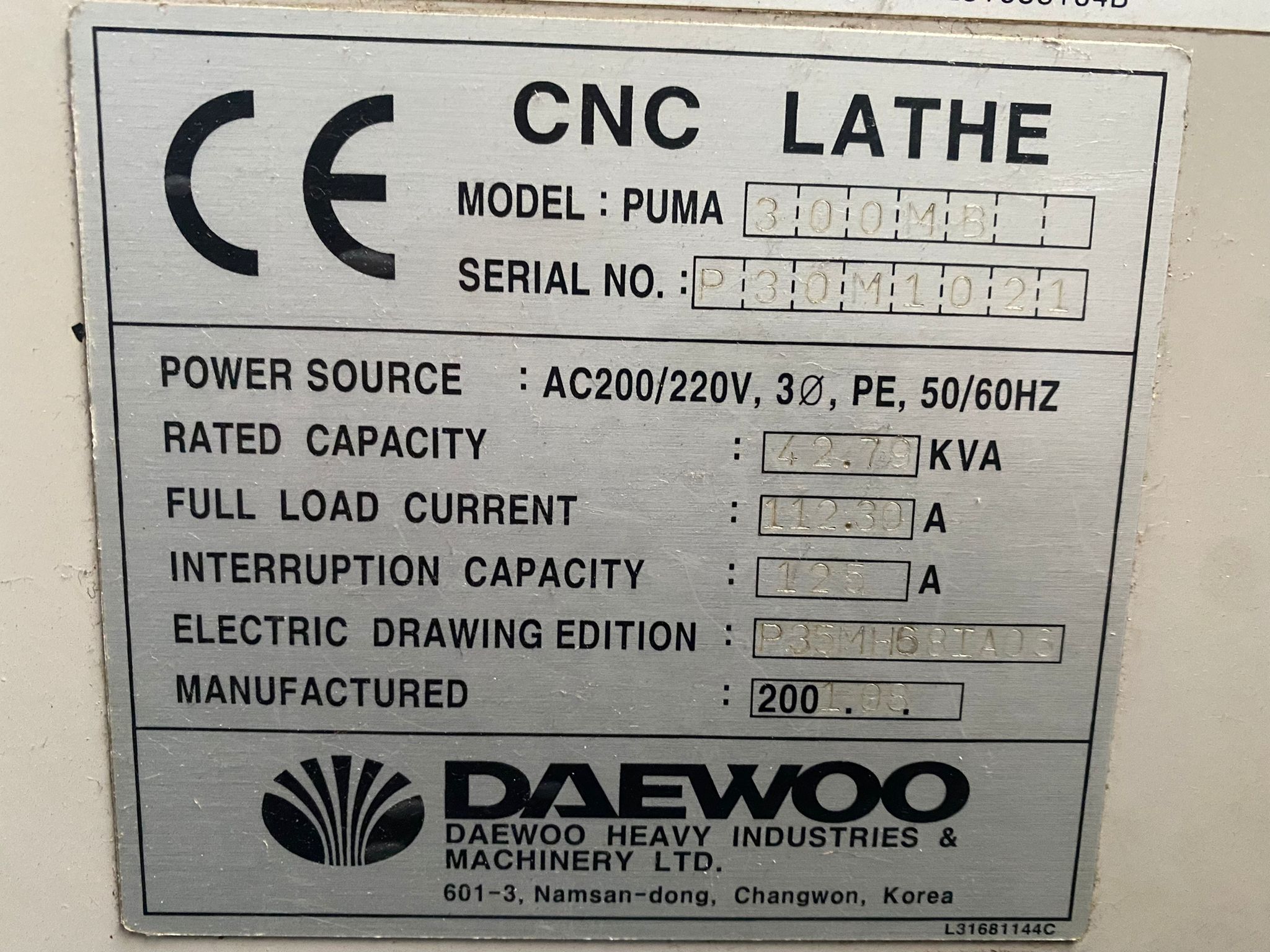 Usato 2001 Daewoo PUMA 300 MB
