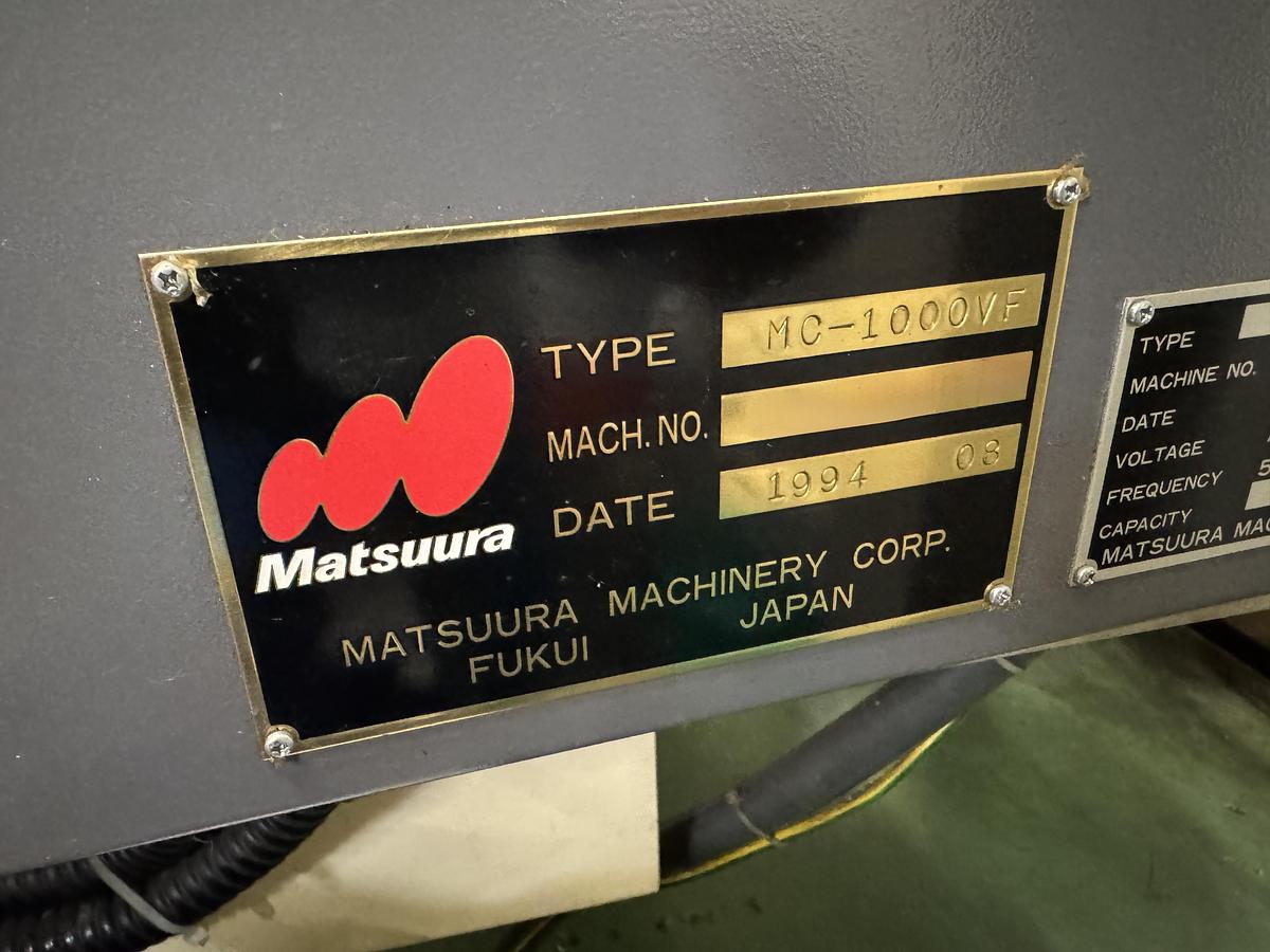 Used 1994 MATSUURA MC-1000VF