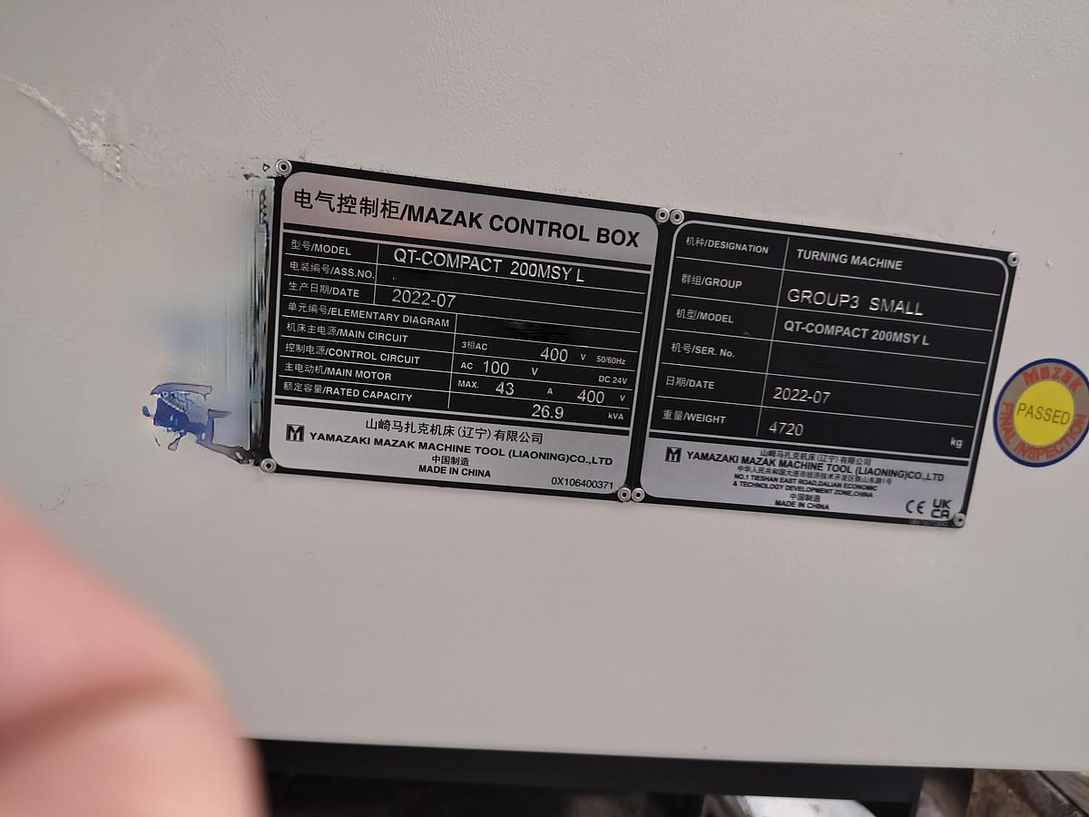 Used 2022 MAZAK QT-Compact 200MSY L