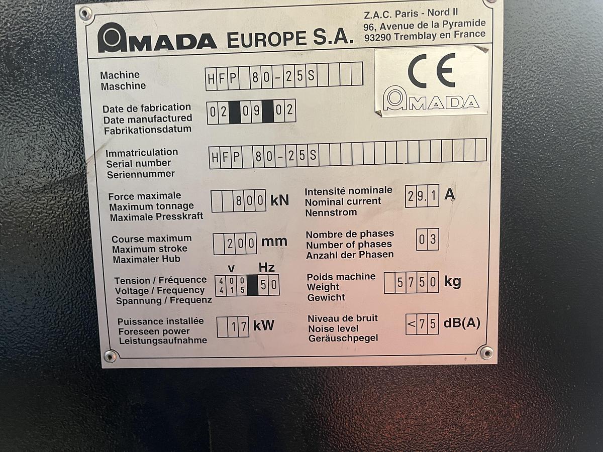 Used 2002 AMADA HFP 80-25S