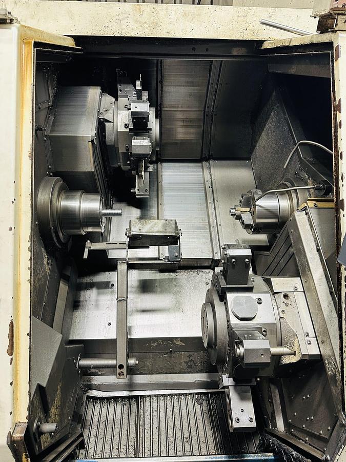 Used 2001 OKUMA LT10M Twin Turret Twin Spindle CNC Turning Centre with C-axis