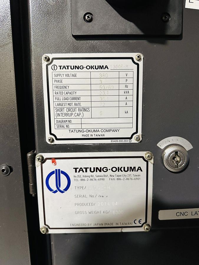 Used 2014 OKUMA L300E-M CNC Turning Centre with C-axis