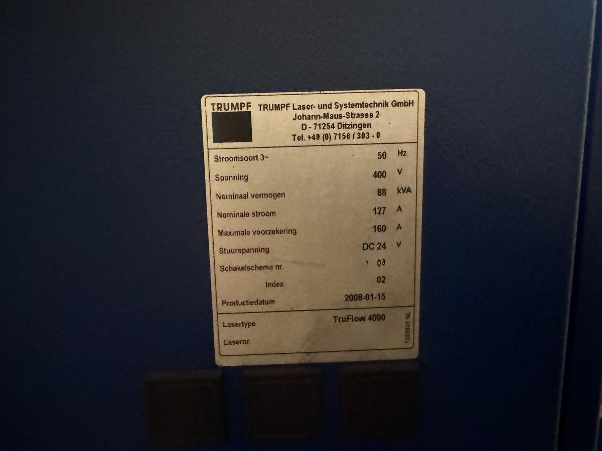 Used 2008 TRUMPF TruLaser 3030