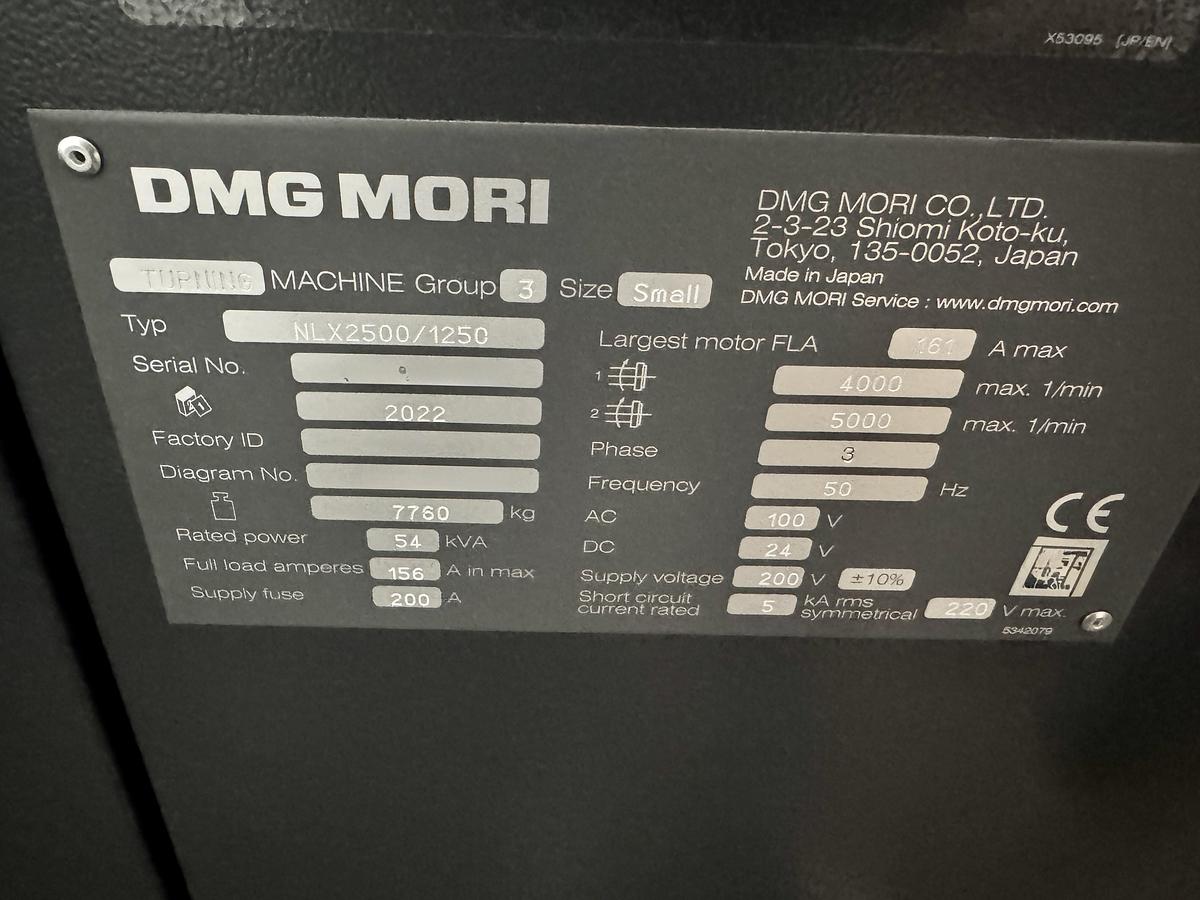 Used DMG MORI NLX2500/1250