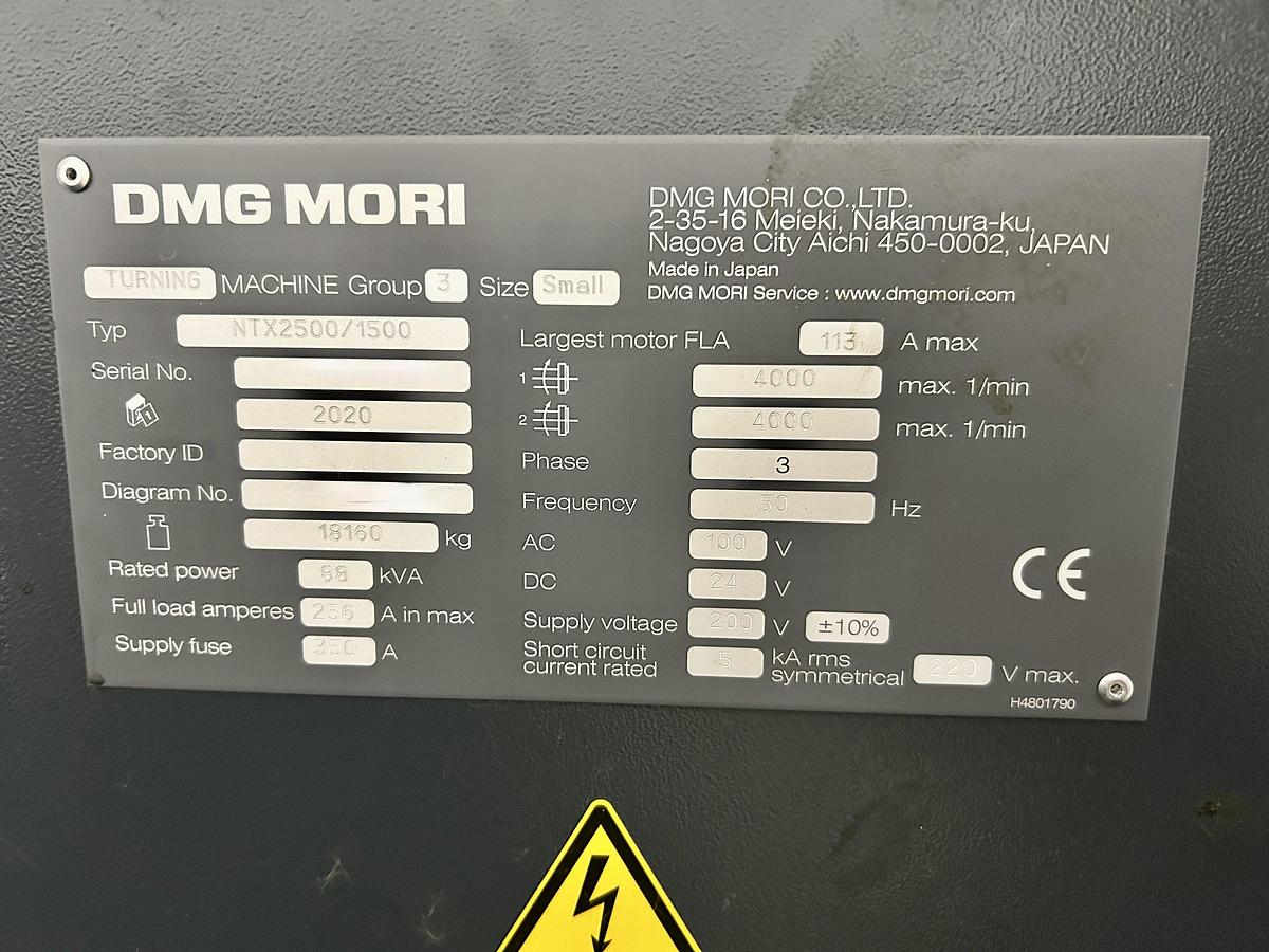 Used 2020 DMG MORI NVX2500/1500
