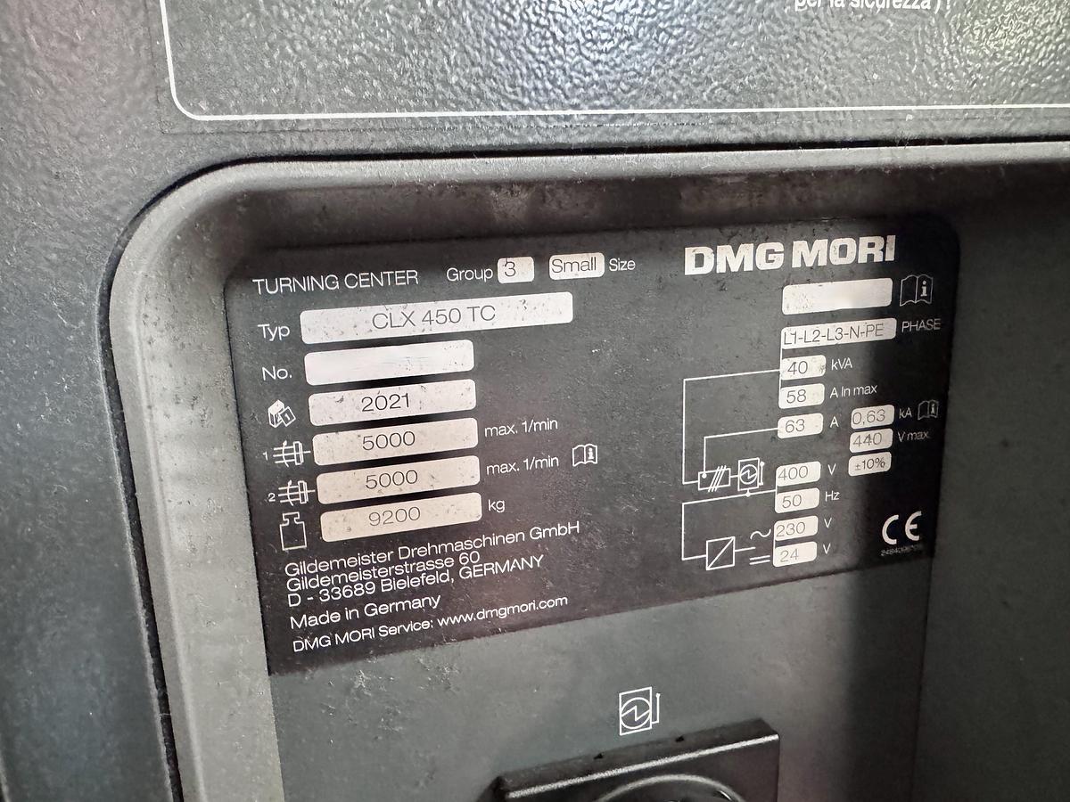 Used 2021 DMG MORI CLX450TC