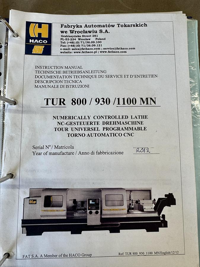 Used 2012 FAT TUR MN1100x5000