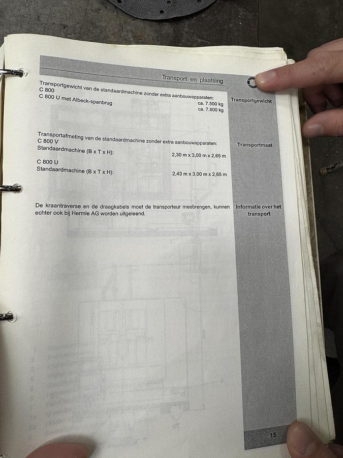 Used 2002 HERMLE C800U