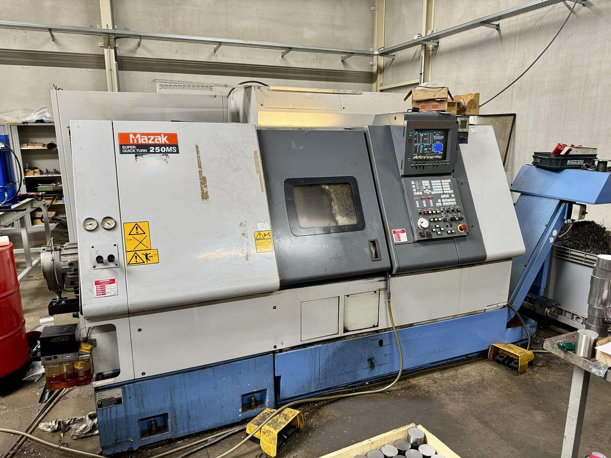 Used 1998 MAZAK SQT 250MS CNC Turning Centre with C-axis, live tools and sub-spindle