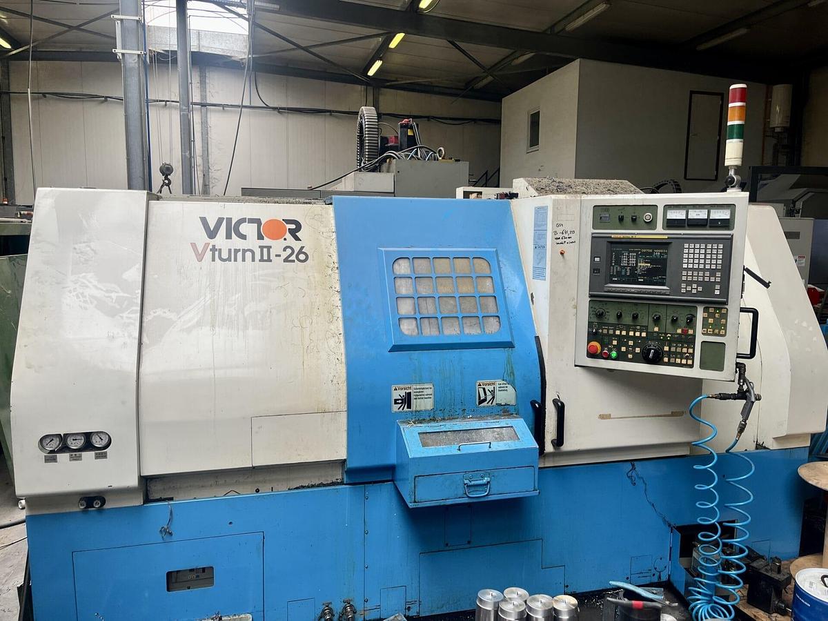 Used 2004 VICTOR VturnII-26 CNC Turning Centre with C axis, live tooling and sub spindle