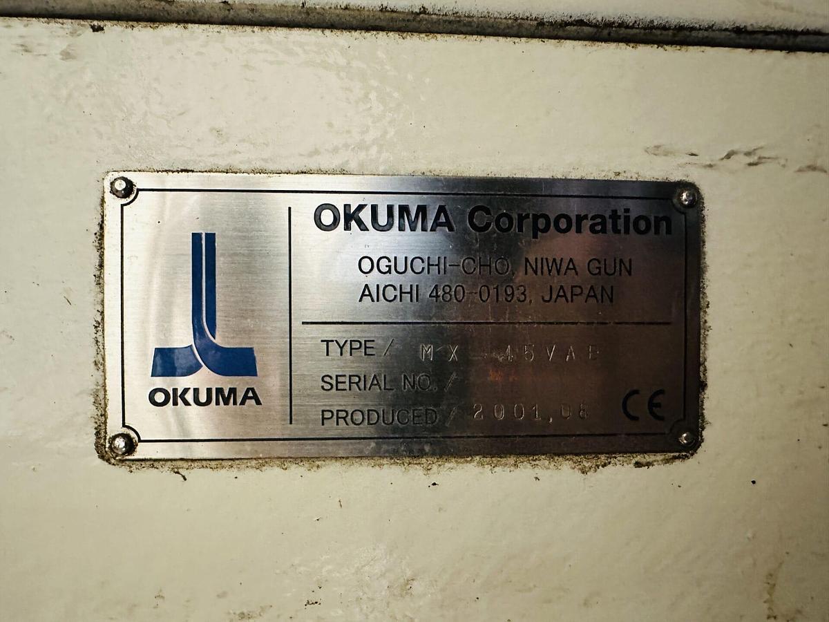 Used 2001 OKUMA MX-45VAE CNC Vertical Machining Centre