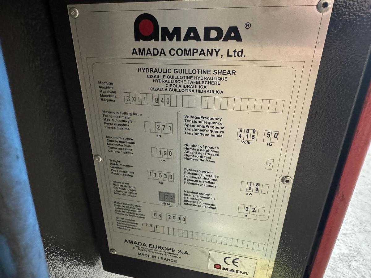 Used 2010 AMADA GX 840II