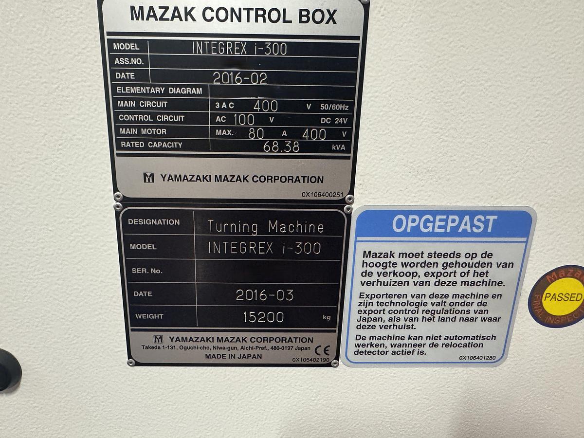 Used 2016 MAZAK INTEGREX i-300