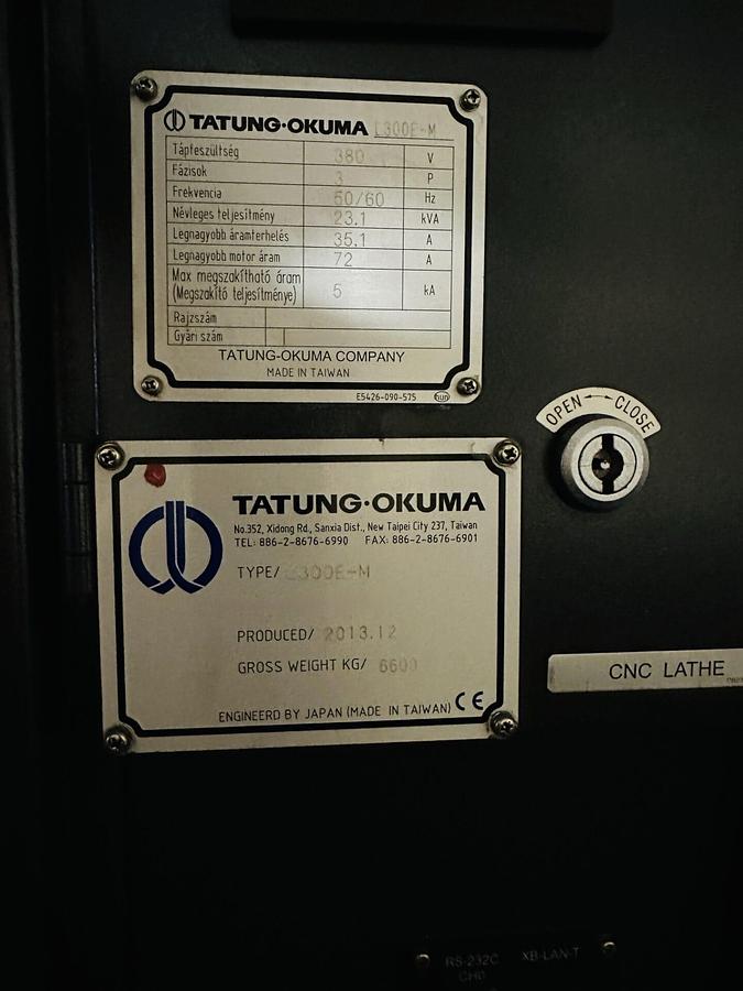 Used 2013 OKUMA L300E-M CNC Turning Centre with C-axis