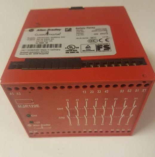 Used Allen Bradley MSR122E Guardmaster Safety Relay 440R-E21358 UPS RED