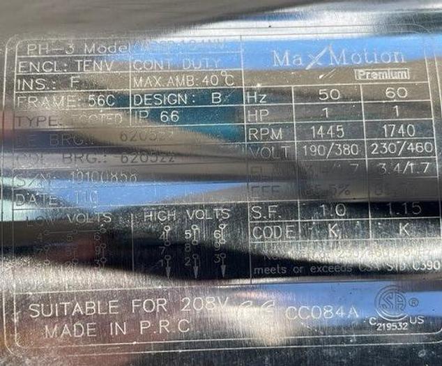 Used 36" x 36" Diameter Seasoning Drum Mixer with Eriez Dry Ingredient Feeder