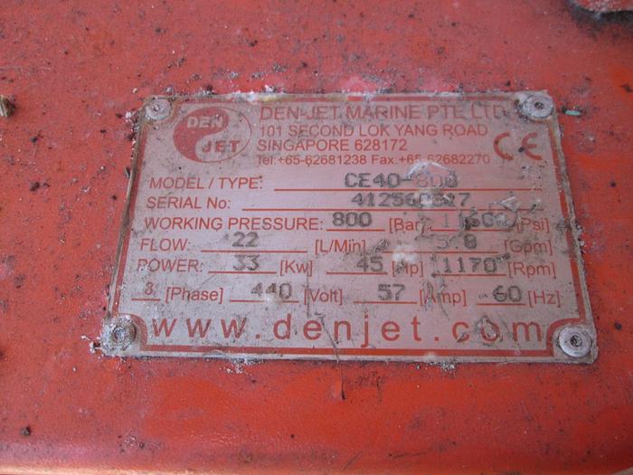 Used Den Jet CE40-800 Water Blaster
