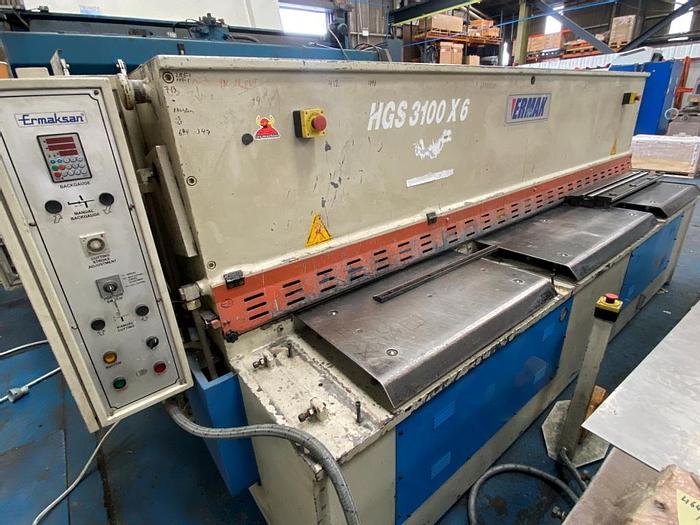 Used 2004 Ermaksan HGS3100 x 6mm Guillotine Shears