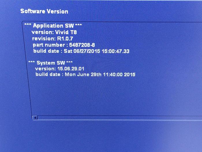 Gebraucht GE Vivid T8 Ultraschallsystem für Herz- und Gefäß-Ultraschall mit Kardio Sonde SW: R1.0.7