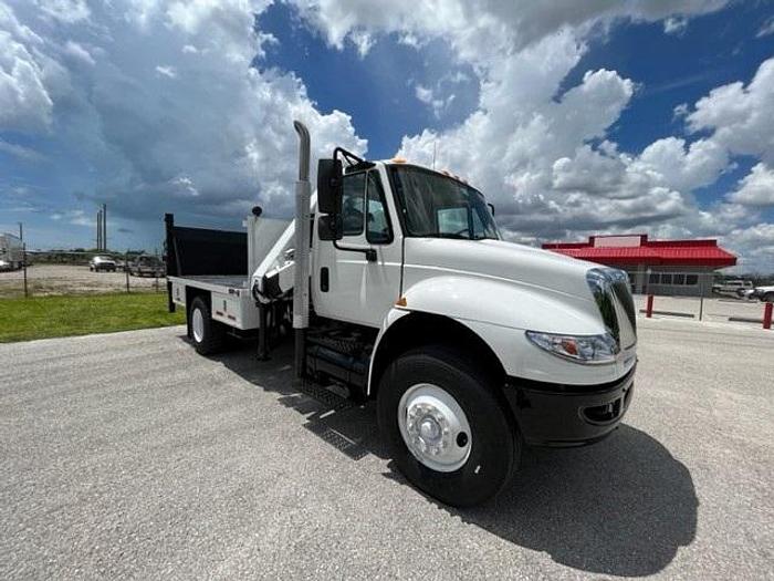 Used PM 12023 11,905 lbs Knuckle Boom on 2013 International 4300 Reg Cab Flatbed Truck - C83944