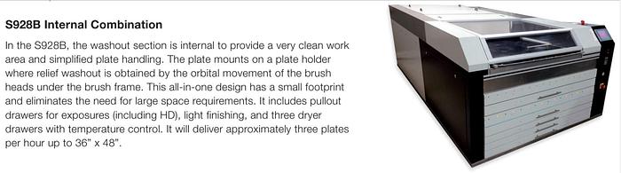 Used Fujifilm Flexo Plate Processor - S928B Internal Combination