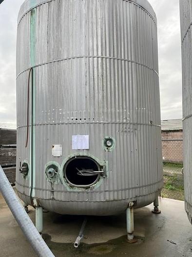Used 7,000 Gallon Vertical Stainless Steel Single Wall InsultatedTank