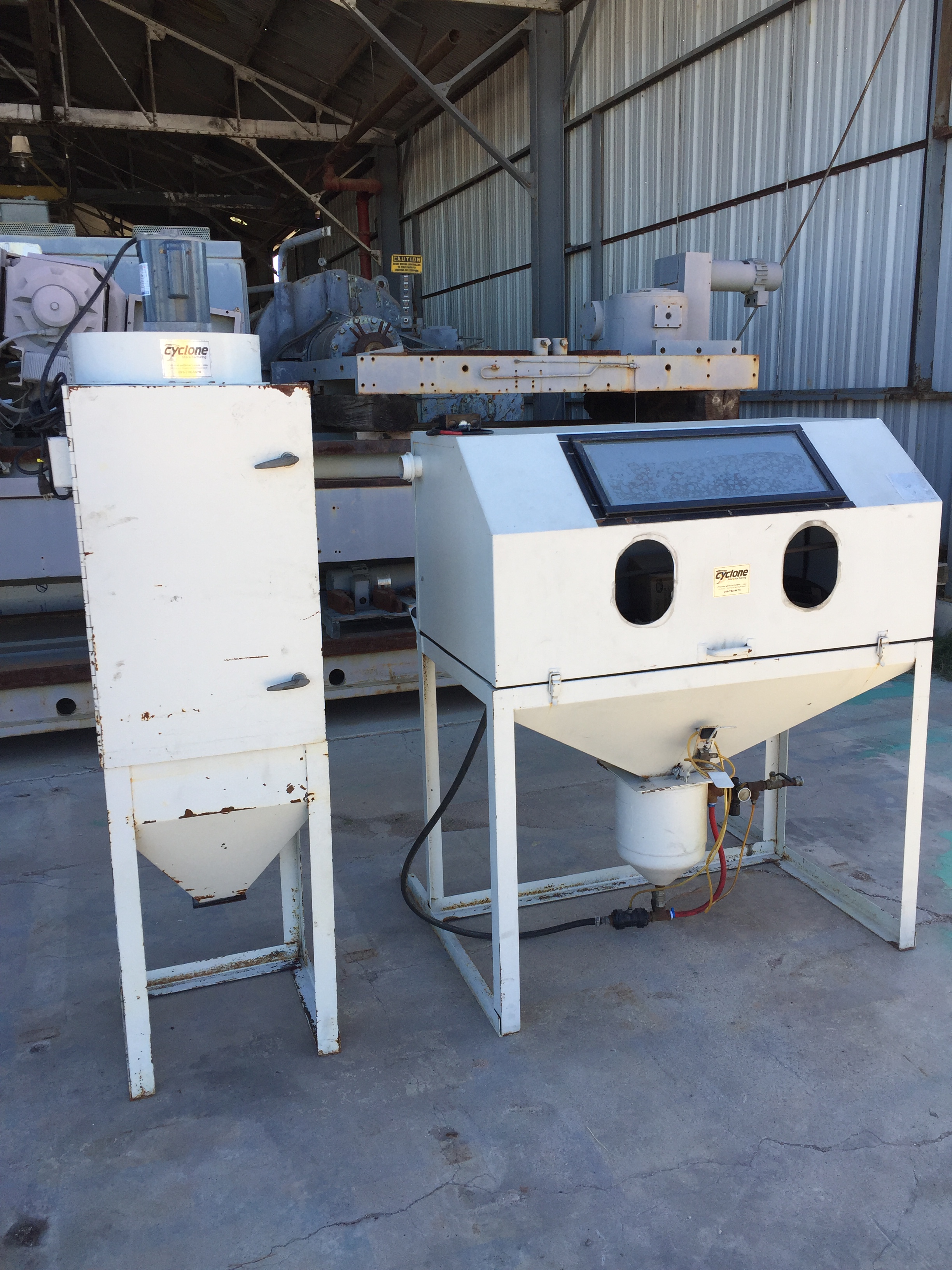 Used Cyclone Mdl. DP48 Blast Cabinet with Dust Collector; Mfg. 2006