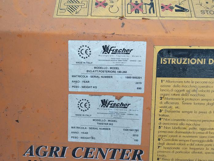 Usato RASAERBA FISHER BV2 ANT.PORTERIORE 190-260