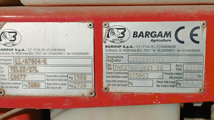 Usato IRRORATRICE BARGAM ELIOS 2700