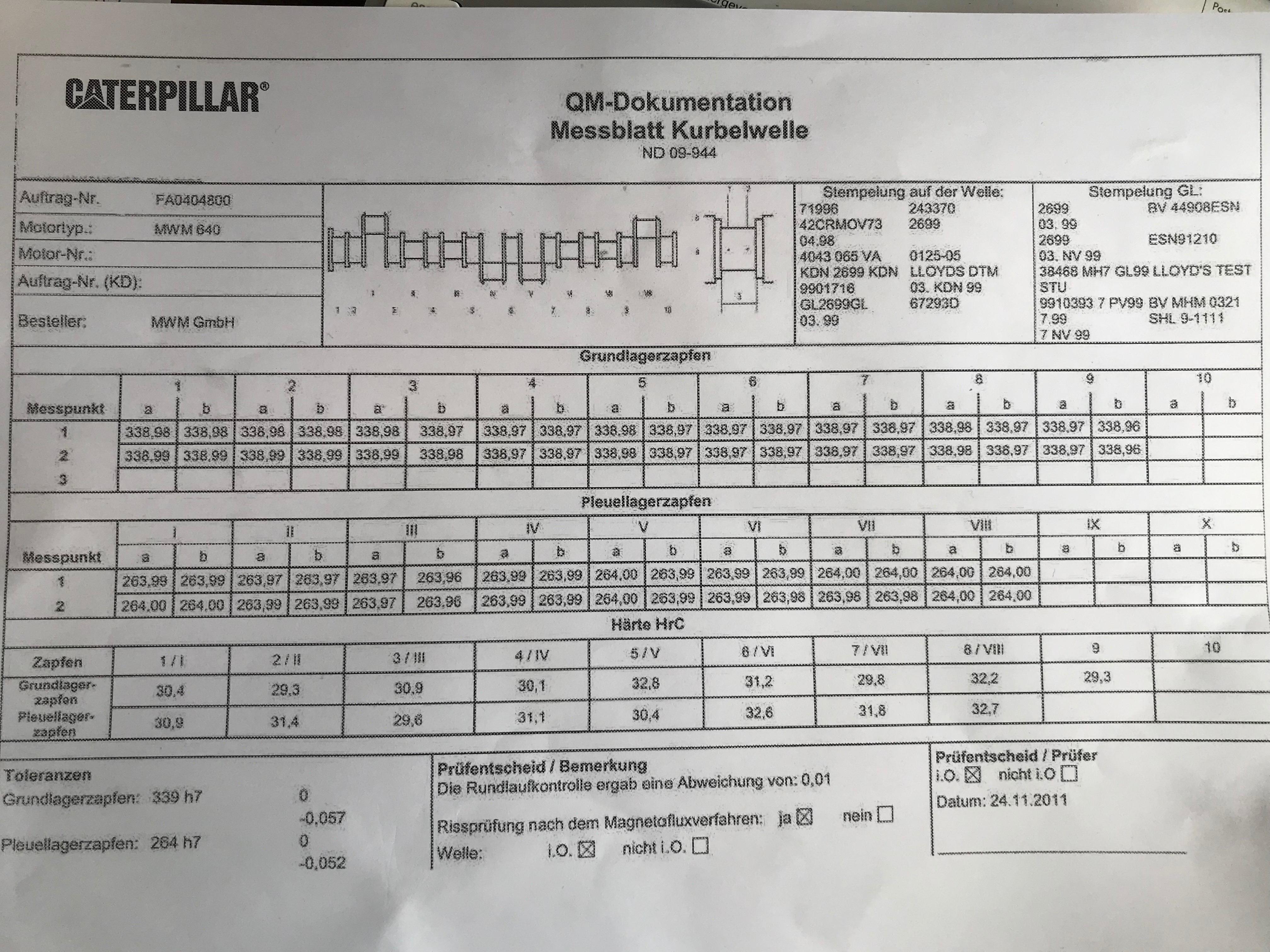 Used CRANKSHAFT DEUTZ BV16M640