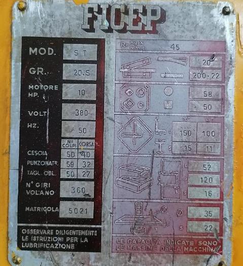 Usado 20FICEP UNIVERSAL CUTTING MACHINE #ITA4087