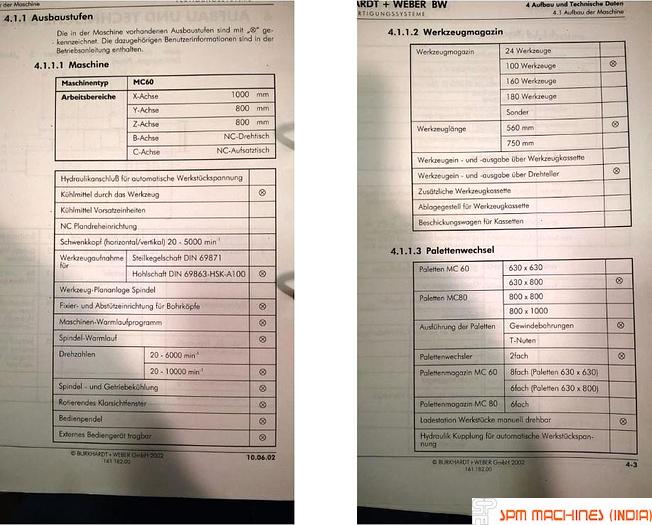 Used Bukkardt & Webber MC60 (5 Axis) HMC - 2002