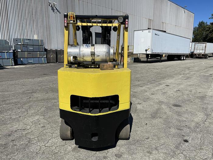 Used 10,000 POUND HYSTER MODEL S100FTBCS FORKLIFT WITH 64" DIAMETER CASCADE CLAMP