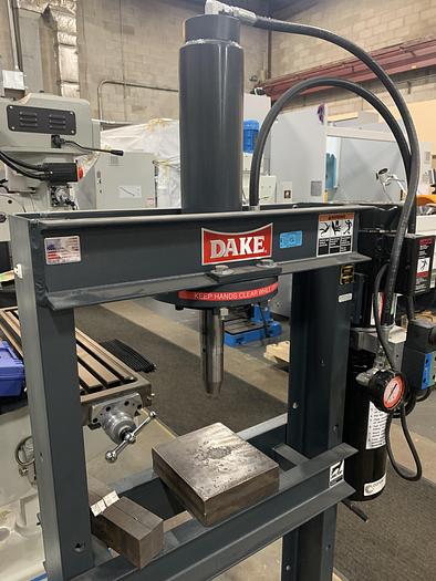 Used 10 TON, DAKE, H-FRAME, HYDRAULIC PRESS, DOUBLE-ACTING CYLINDER