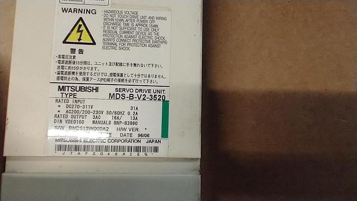 Used MITSUBISHI MDS-B-V2-3520 SERVO DRIVE UNIT FOR CNC LATHE Poled from working GH118