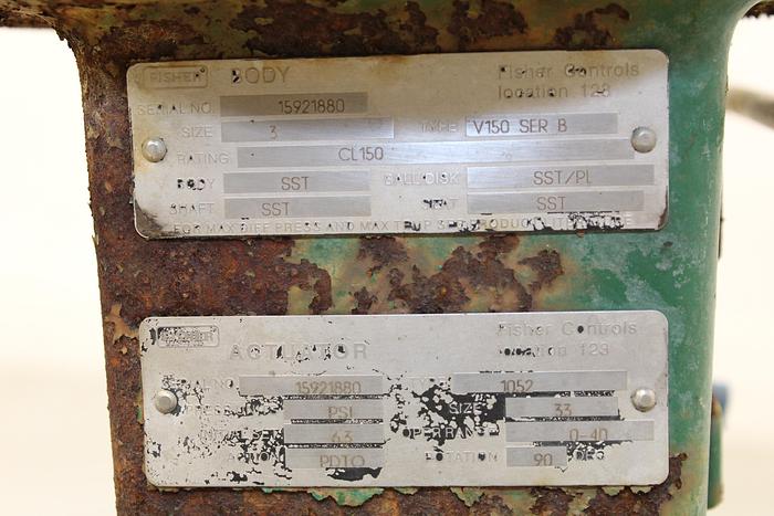 Used Fisher 3" V150 Series B Vee Ball Valve