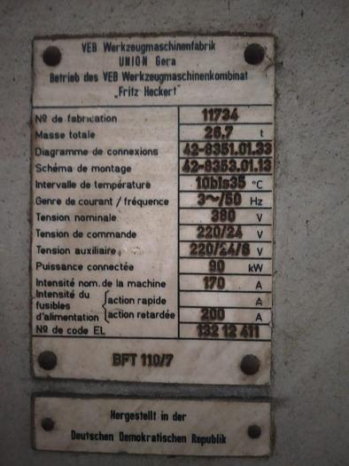 Used WMW Union ,Germany BFT110/7